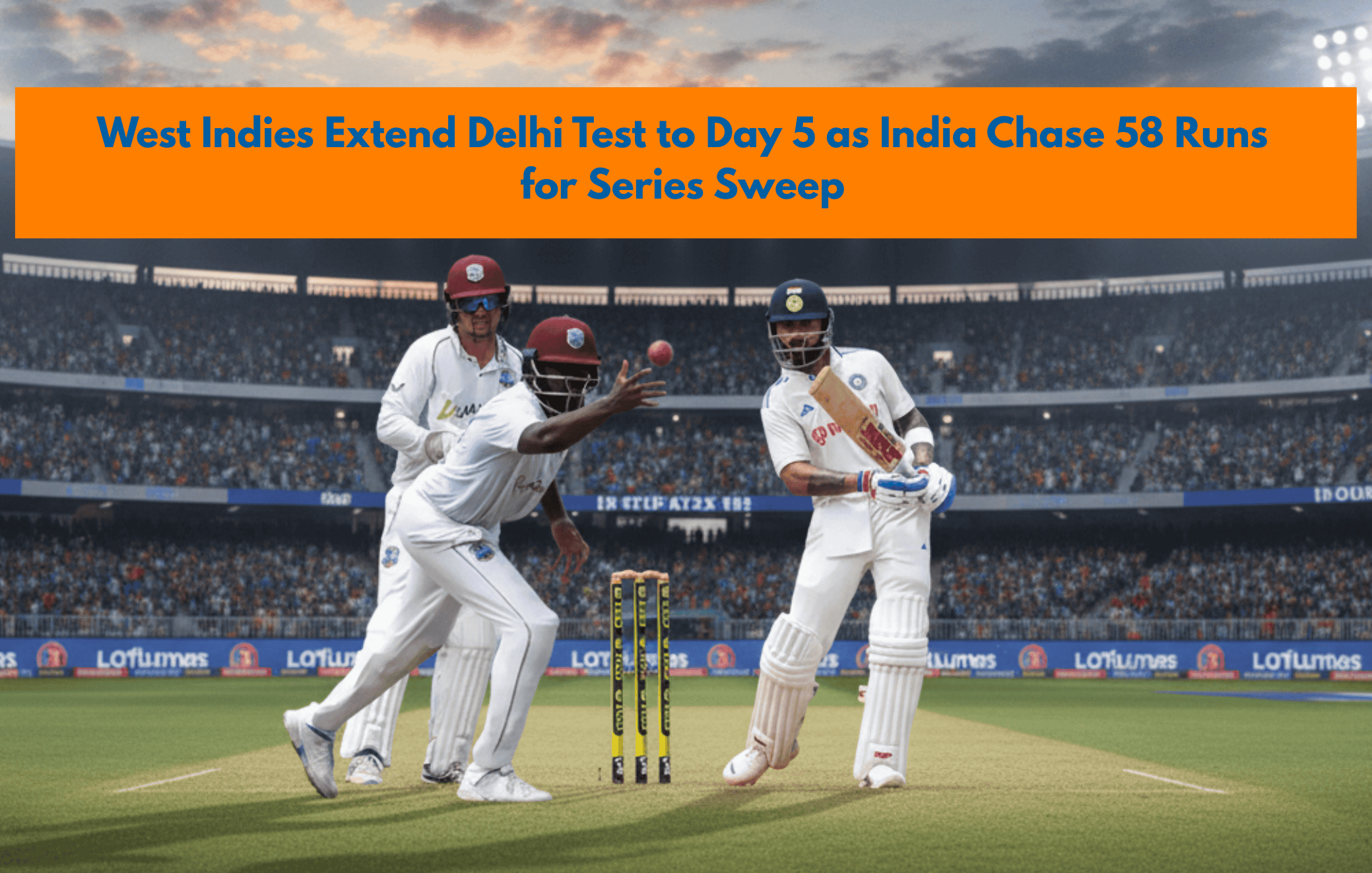 Cricket players celebrating a successful run at a packed stadium.