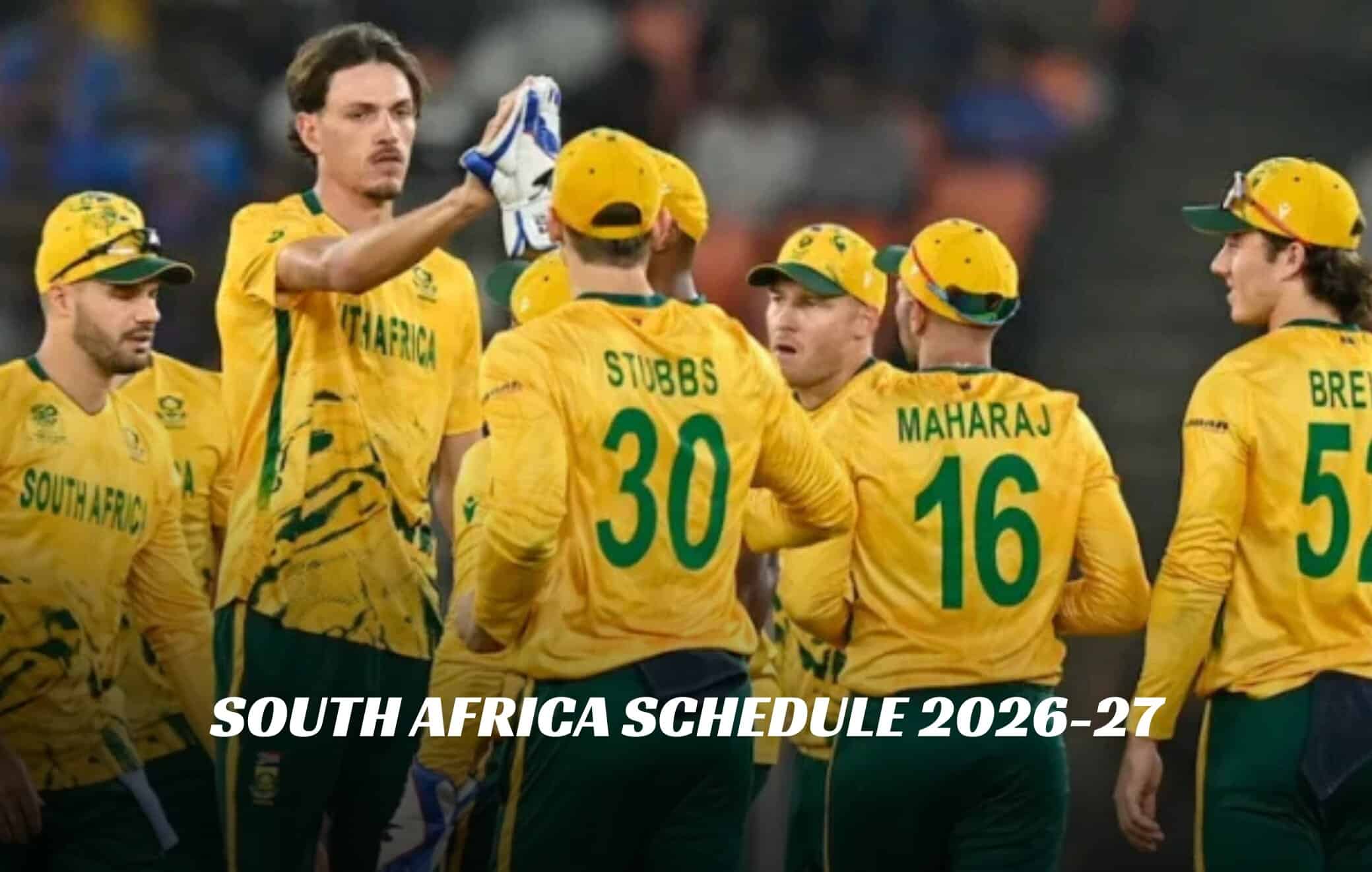 South Africa schedule
